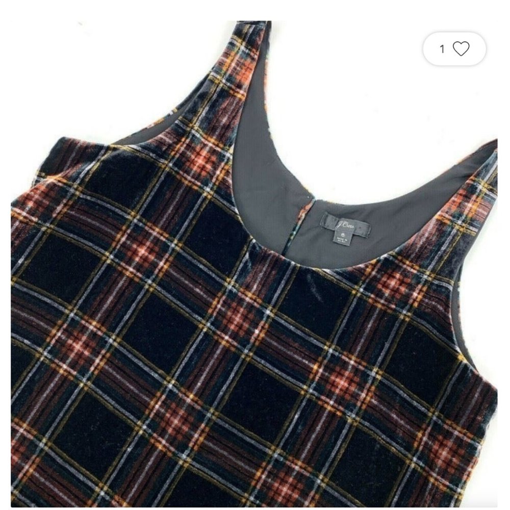 NWT J.Crew plaid velvet Tank Top